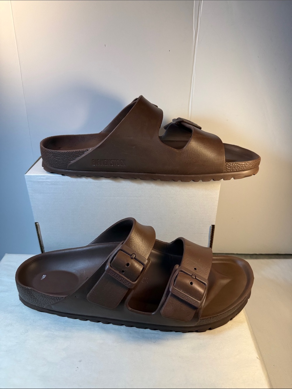 Birkenstock Men’s Two-Strap Slide Sandals - Dark Brown